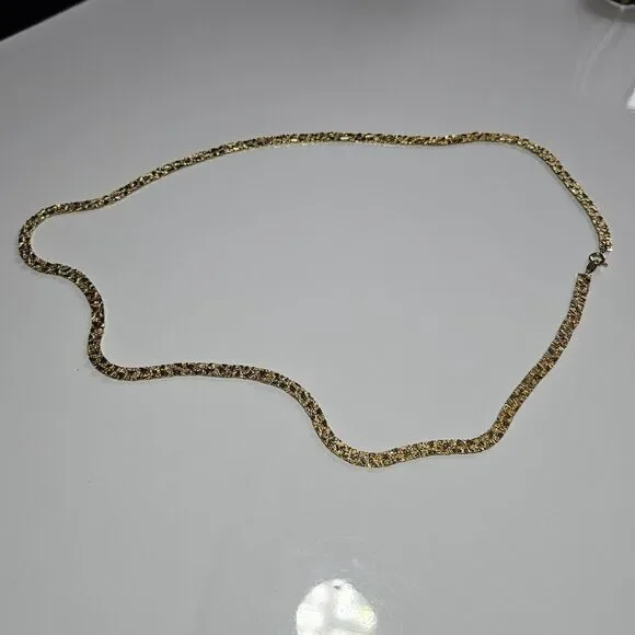 Vintage Trifari Gold Tone Thick Chunky Necklace 24" - Picture 12 of 15